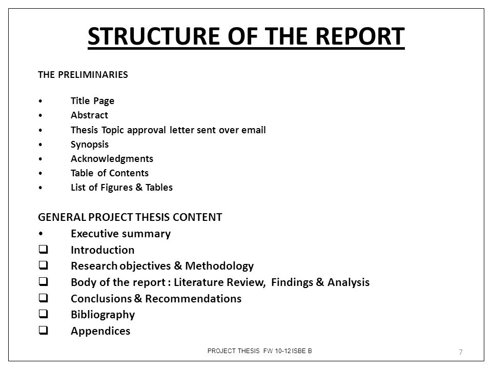 Dissertation project overview